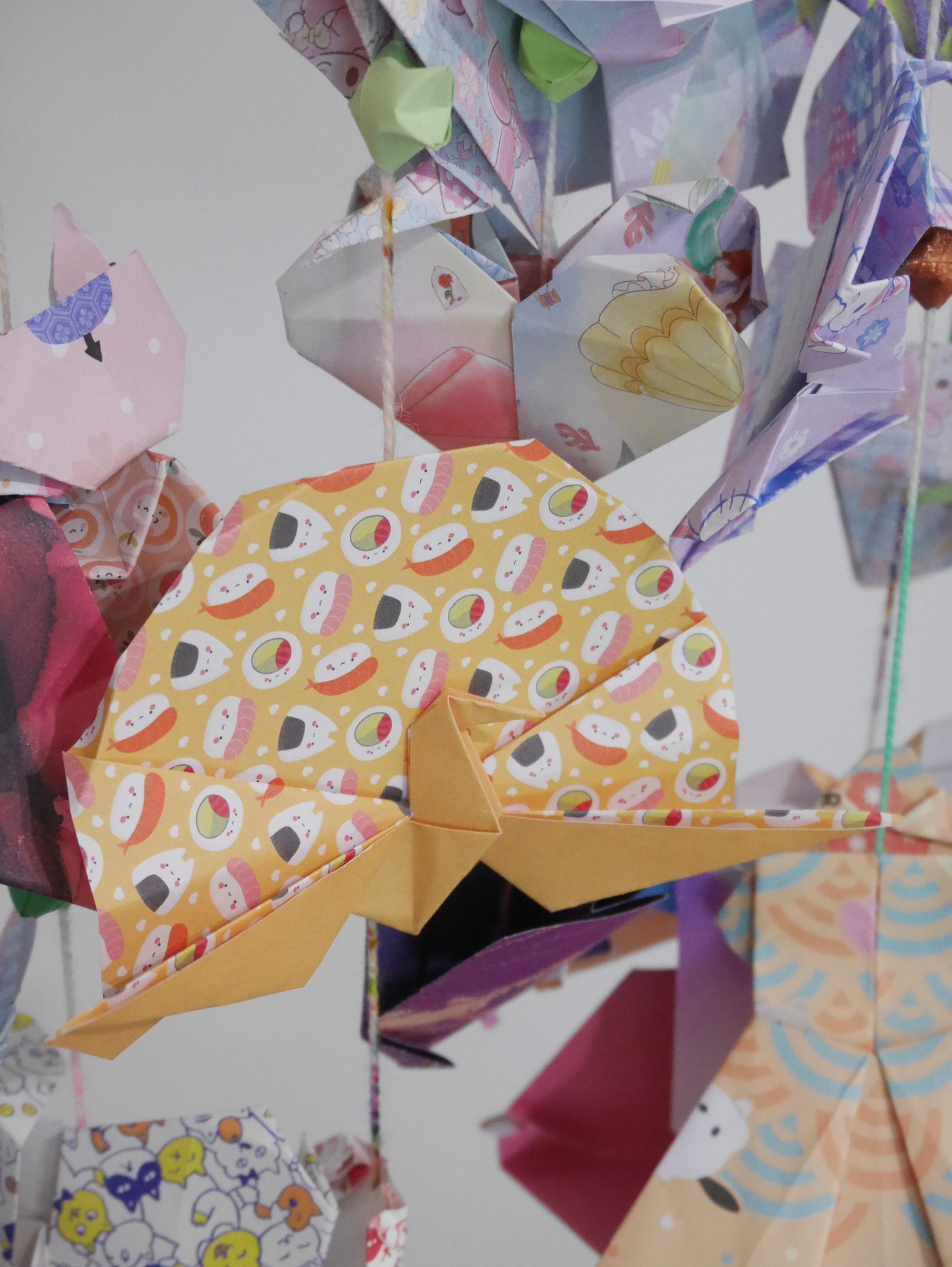 [The Floating Gallery] Handmade Paper mobile - Origami Backdrop